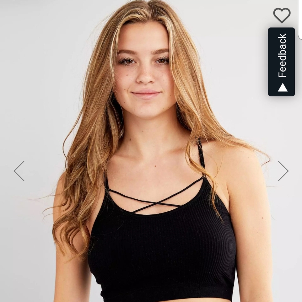 Used Willow & Root black Strappy Bralette. Small size.